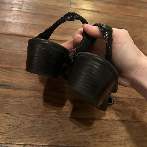 SAS Tripad Comfort USA Women’s Size L6 Glossy Black Leather Ankle Strap Sandals - Picture 13 of 15